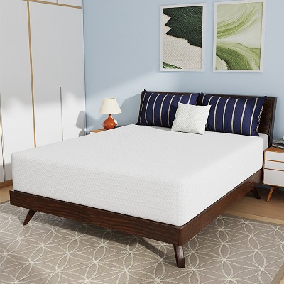 FDW 12 inch Bamboo Charcoal Memory Foam Mattress Cooling Gel CertiPUR-US Certified Breathable Bed Mattress for Cooler Sleep,White