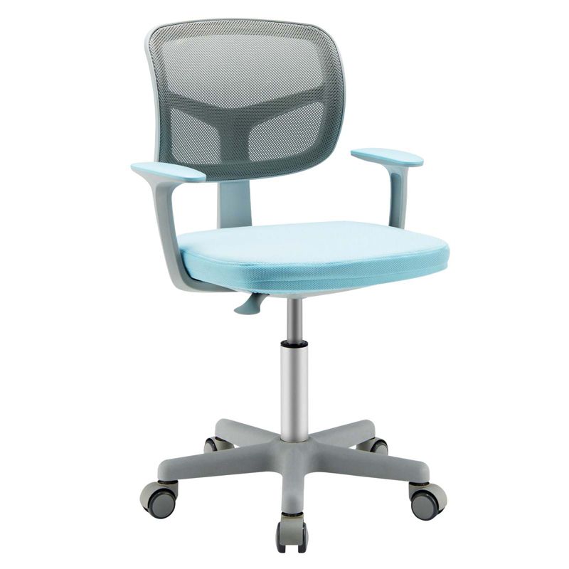 Costway Kids Desk Chair Adjustable Height Children Study Chair w/Auto Brake Casters Blue / Pink, 1 of 11
