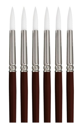 Sax Golden Taklon Watercolor Paint Brushes, Round Type, Assorted Sizes, Set  Of 6 : Target
