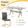 9-Piece Dining Set with Tempered Glass Table and 8 PU Armless Chairs - 4 of 4
