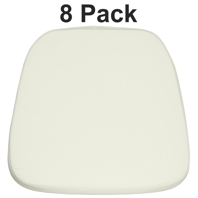 Flash Furniture Lucy 8 Pack Soft Ivory Fabric Chiavari Chair Cushion, 1 of 2
