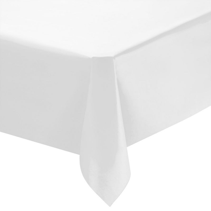 Smarty Had A Party White Rectangular Linen-Like Tablecloths (50" x 108") (12 Tablecloth), 1 of 2