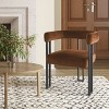 Set Of Two Accent Chairs,Barrel Armchair,Minimalist Velvet Fabric With Black Leg Accent Chair,Curved Back Living Room Chairs-Cuddlewood - 2 of 4