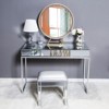 Karl Home One Drawer Modern Mirrored Glass Desk Vantity - 4 of 4