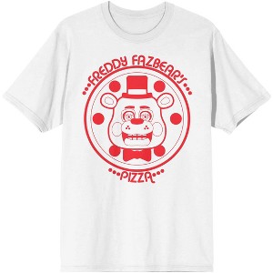 Five NIghts At Freddy's Freddy Fazbear's Pizza Crew Neck Short Sleeve Women's White T-shirt - 1 of 4