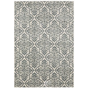 Farrah Floral Trellis Area Rug Ivory/Blue - Captiv8e Designs - 1 of 4