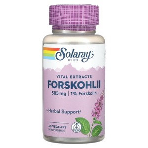 Solaray Vital Extracts, Forskohlii, 385 mg, 60 VegCaps - 1 of 2