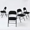 Homy Casa Metal Folding Dining Chairs with Cushioned Seat & Backrest, Set of 4, Black - 2 of 4