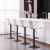 YOUNIKE Leather Upholstered Barstools Set of 2 Modern Adjustable Swivel Counter Height Bar Stools with Backrest 19.09"Wx20.87"Dx(32.68"-42.13")H - 4 of 4