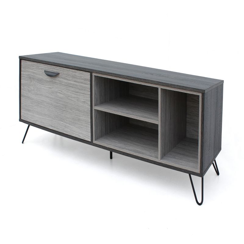 Dorrin Mid Century Wooden TV Stand for TVs up to 60&#34; Sonoma Gray Oak Brown - Christopher Knight Home, 1 of 13