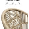 PURPLE LEAF Outdoor Bar Stools Set of 2 Patio Metal Modern Wicker Bar Chairs Woven Aluminum Barstools - 4 of 4