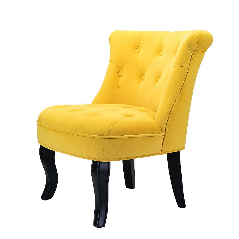Louise Traditional Velvet Upholstered Wingback Side Chair with Button-Tufted  | Karat Home, 1 of 14
