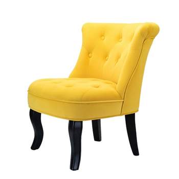 Louise Traditional Velvet Upholstered Wingback Side Chair with Button-Tufted  | Karat Home