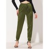 INSPIRE CHIC Women's Drawstring Elastic Waist Ankle Length Satin Joggers Pants with Pocket - 2 of 4