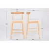 Gulches Mid-Century Modern 24" Counter Stools Set of 2, Upholstered Solid Wood Bar Stools with Natural Frame and Beige Cushion - 3 of 4