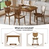 Vintage 7-Piece Dining Set for 6,Solid Wood Dining Table with Upholstered Dining Chairs with Curved Back and Seat for Kitchen,Dining Room-Tanpinhause - 3 of 4