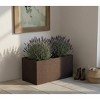Vioscapes Rectangular Coffee Bean Husk and Recycled Plastic Outdoor Planter Box Brown 20"x10" - 2 of 2