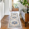 Washable Runner Rug, Vintage Oriental Floral Entryway Rug, Soft Non-Slip Faux Wool, Low Pile for Hallway, Bedroom, Kitchen, Laundry - 2 of 4