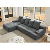 110.25'' Velvet Upholstered Modular L-Shape Sectional Sofa with 5 Pillows, No-Assembly Couch - 3 of 4