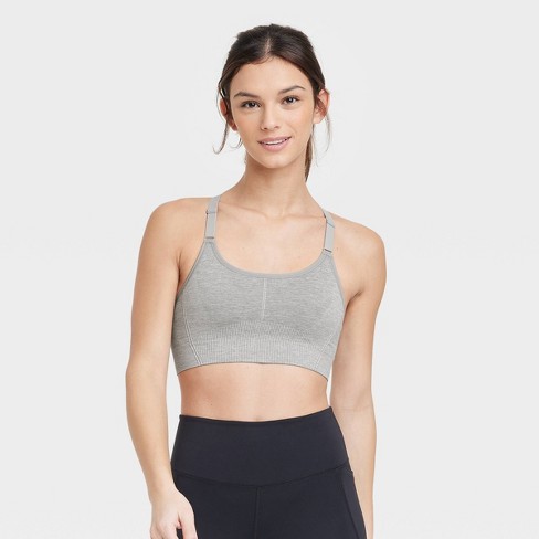 Women's Seamless Medium Support Cami Midline Sports Bra - All In Motion™  Heathered Gray M