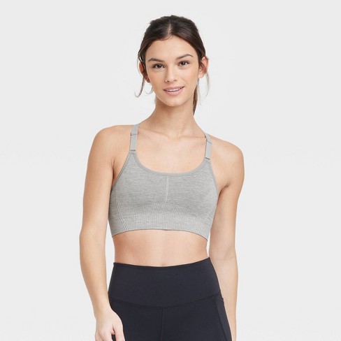 Women's Seamless Medium Support Cami Midline Sports Bra - All In Motion™  Heathered Gray Xl : Target