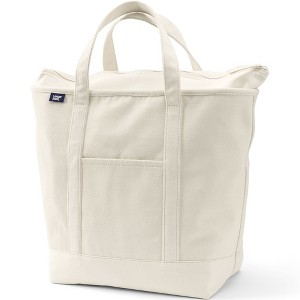 Lands' End Zip Top Canvas Tote Bag - 1 of 4