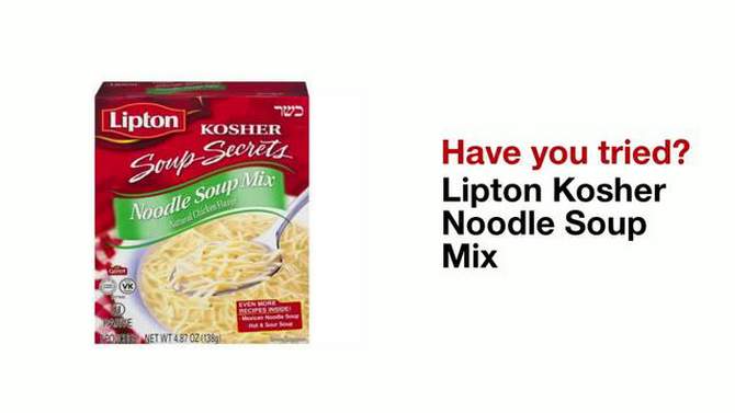Lipton Soup Secrets Kosher Noodle Soup Mix - 4.87oz, 2 of 8, play video