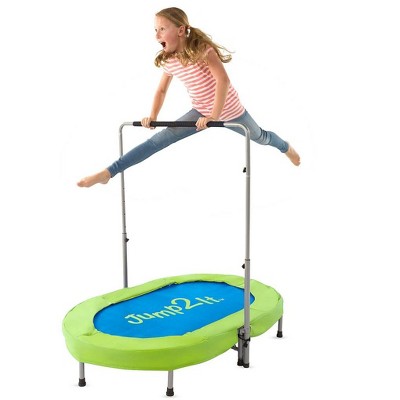 HearthSong Jump2It Indoor Trampoline with Adjustable Handle, Holds Up to 180 lbs