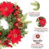 16" Christmas Wreath, Artificial Wreaths with Xmas Baubles, Flowers, Berries and Pine Cones for Fireplace Wall Window Christmas Decoration - 4 of 4