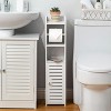 MaseiKar Toilet Paper Holder Stand,Bathroom Storage Cabinet Beside Toilet for Small Space Bathroom with Toilet Roll Holder,White - 2 of 4