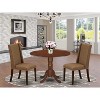 HomeStock 3-Pc Mahogany Finish Solid Wood Top - Round Dining Room Set - Seats 4 - 2 of 4