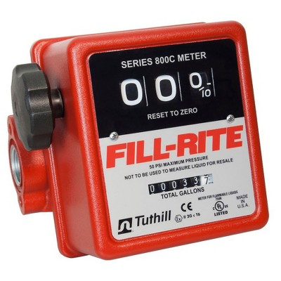 Fill-Rite 807C Mounting 3/4 Inch 3 Digit Display Mechanical Fuel Transfer Flow Meter Monitor for Gasoline, Diesel, Kerosene Fuels