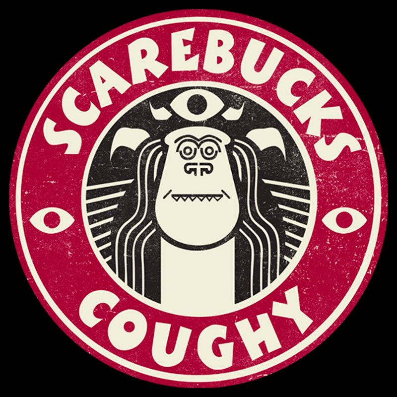 Men's Monsters at Work Scarebucks Coughy T-Shirt, 2 of 6