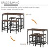 5-Piece Industrial Dining Table Set, Bar Table & 4 Stools Set, Space Saving for Pub & Kitchen/Black - 4 of 4