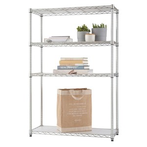 TRINITY® EcoStorage® 4-Tier Wire Shelving 36x14x54 NSF w/ Liners Chrome ...