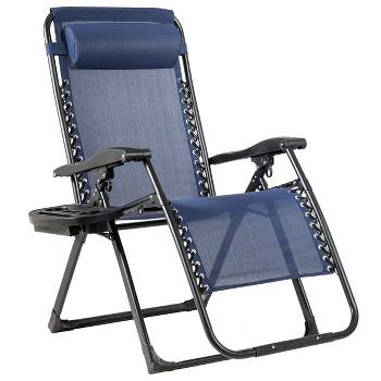 Costway Oversize Lounge Chair Patio Heavy Duty Folding Recliner