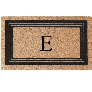 A1HC Natural Coir and PVC Backing 18"x30" Classic Border Monogrammed Flock Door Mat, Anti-Shed Doormat - 1 of 4