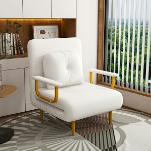 Resenkos 3-in-1 Folding Sleeper Chair, 5-Position Adjustable Backrest with Pillow for Living Room and Office, - 1 of 4