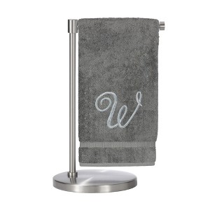 BC BARE COTTON Monogrammed Bath Towel, Personalized Gift, 27 x 54 inches - Set of 1 - Gray - Silver Script - 1 of 4