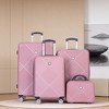 SEVOBAL Luggage 4 Piece ABS Set with Makeup Case, Spinner Wheels, Hardshell Suitcase for Carry On with Compartments, Pink, 30.01"*20.09"*11.09" - 2 of 4