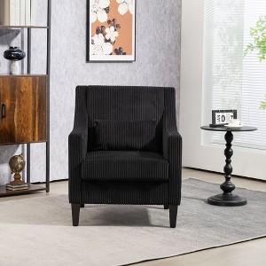 CAVINAS Luxury Chenille Accent Chair,Plush Armchair with High-Resilience Foam for Bedroom,Apartment,Waiting Room - 1 of 4