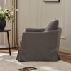 KINWELL 32" Wide Down Fill Upholstered Slipcovered Swivel Barrel Accent Armchair - 3 of 4