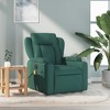 VidaXL Dark Green Fabric Massage Recliner Chair - Manual Recline, USB Vibration, Cup Holders, Side Pocket, Padded Comfort - 2 of 4