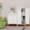 Gulches Contemporary 61"H Metal Food Storage Cabinet - Adjustable Shelves, Ventilated Doors, Magnetic Closures, Adjustable Non-Slip Feet, White - 3 of 4