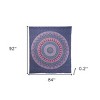 HomeRoots 92" X 84" Green Blue And Orange Mandala Cotton Hanging Tapestry - 3 of 4