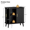 Gikpal, 30" Sideboard Buffet Cabinet with 2 Sliding Tambour Doors & Adjustable Shelves, Fluted Entryway Cabinet, Modern Coffee Bar Console Table - 2 of 4