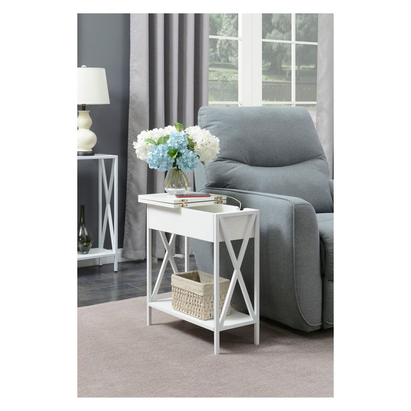 Tucson Flip Top End Table with Charging Station and Shelf - Breighton Home, 6 of 10