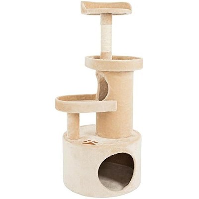 PETMAKER 4 Level Cat Tree Condo with Tunnel and Scratching Post in Tan, 43" H