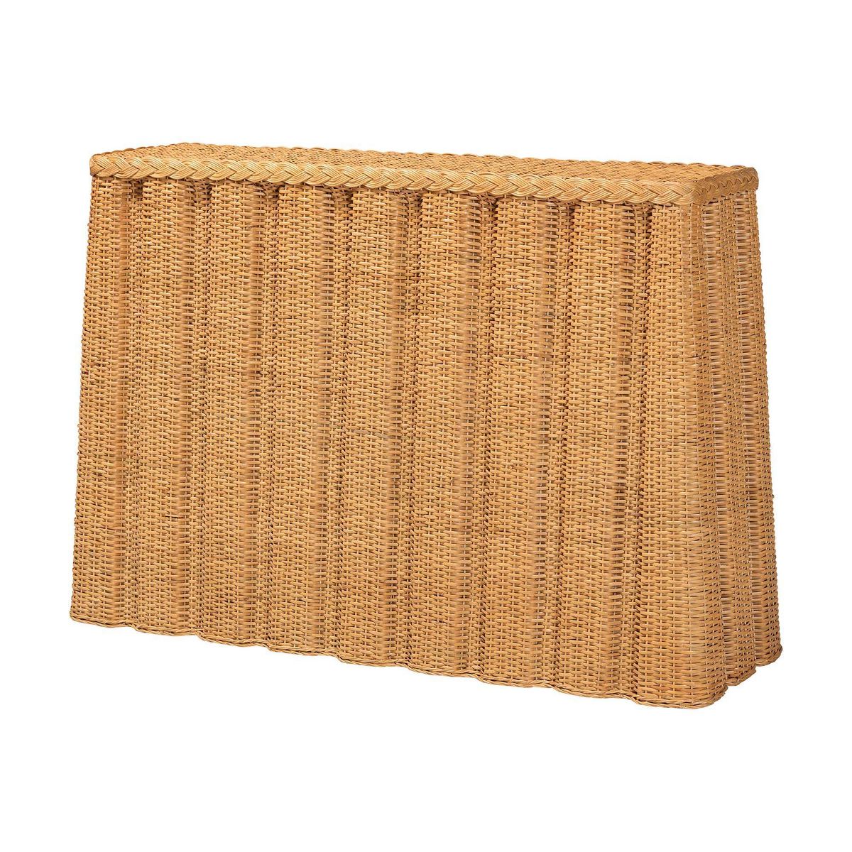 bali & pari Andrea Natural Rattan Console Table Light Honey