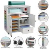 ELECWISH Craft Organizer Storage Cabinet, White Craft Storage Cabinet with Two Doors and Drawer for Craft Room - 4 of 4